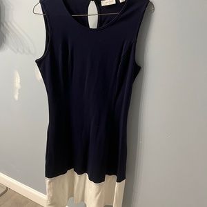 New York & Company Navy Blue Fit & Flare Dress